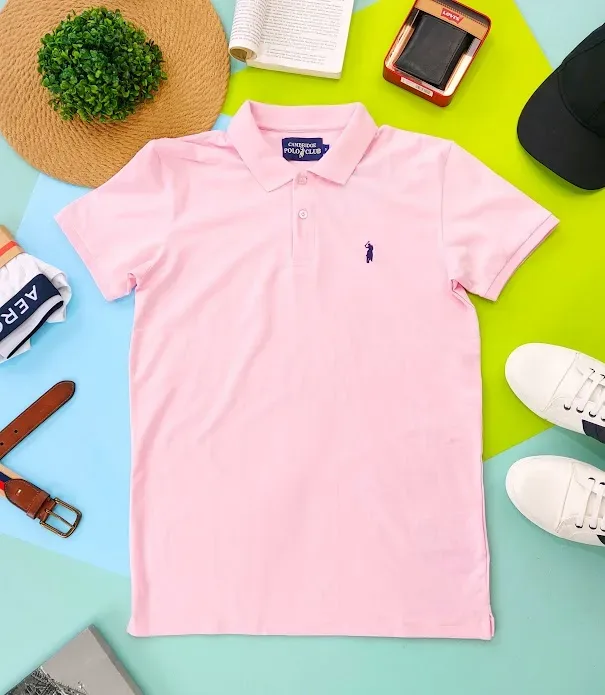 Camiseta Cambrige Polo Club para caballero color rosa