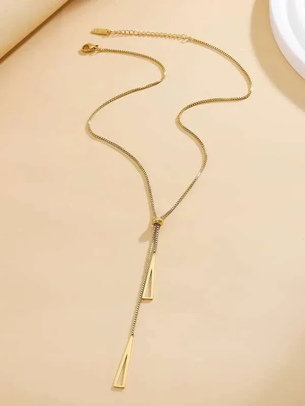 Collar acero inoxidable color dorado para dama