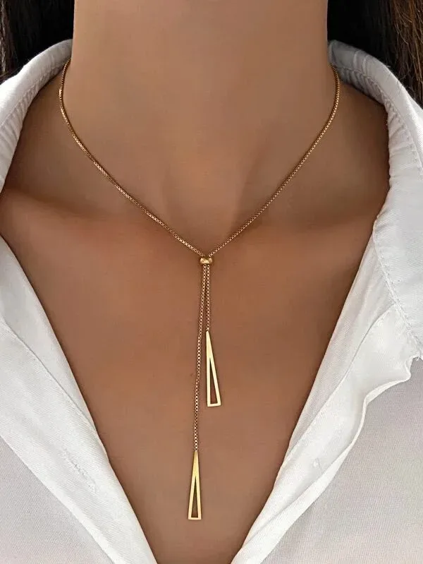 Collar acero inoxidable color dorado para dama
