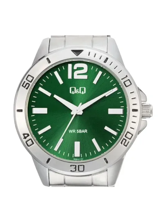 Reloj Q&Q para caballero Q28B-011PY COLOR PLATEADO