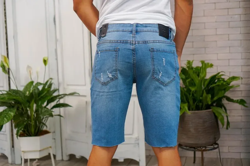 Short de jean para caballero color azul