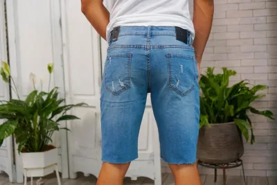 Short de jean para caballero color azul
