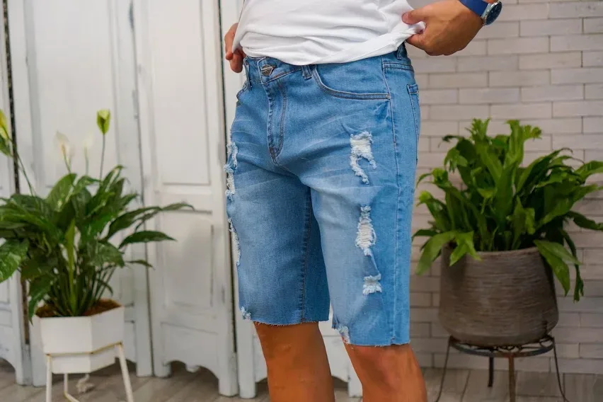 Short de jean para caballero color azul