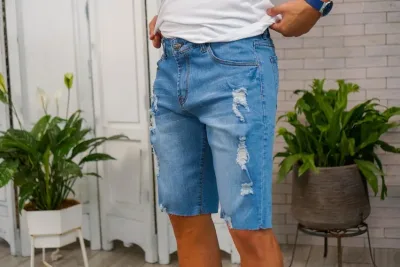 Short de jean para caballero color azul