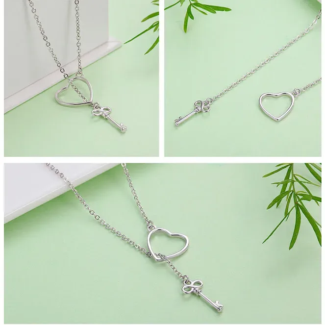 Collar de plata 925 para dama diseño corazón