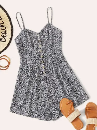 Enterizo para dama color azul con blanco