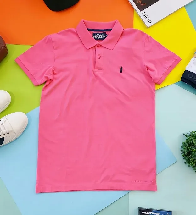 Camiseta Cambridge Polo Club para caballero color rosa