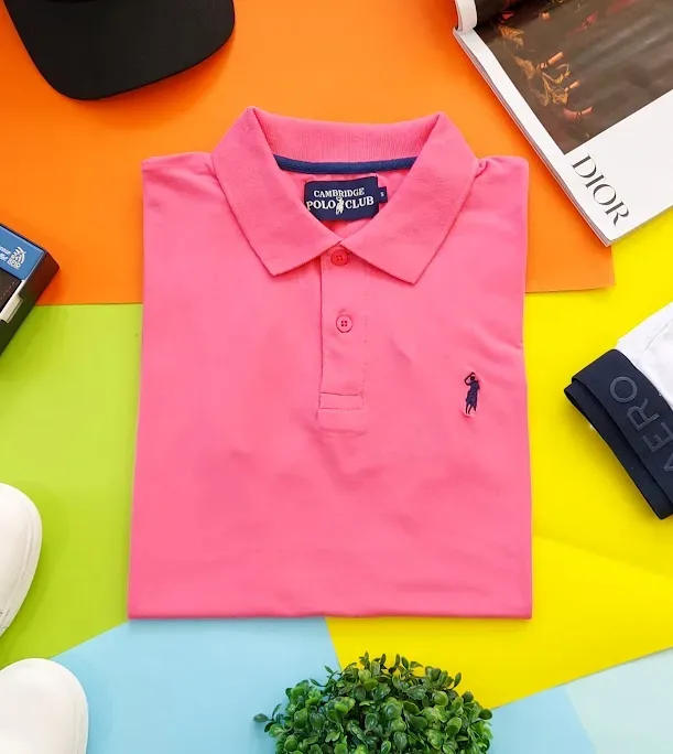Camiseta Cambridge Polo Club para caballero color rosa