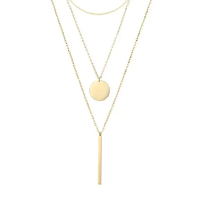 Collar para dama color dorado de acero inoxidable