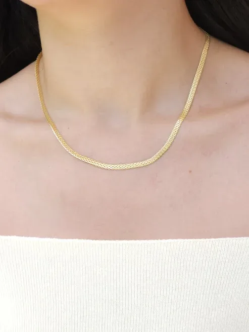 Collar plata 925 para dama color dorado con baño de oro 18K #2