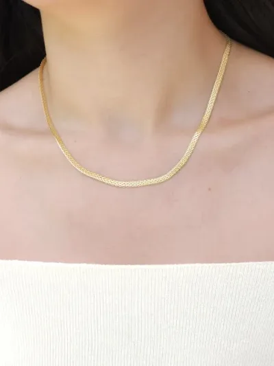 Collar plata 925 para dama color dorado con baño de oro 18K #2