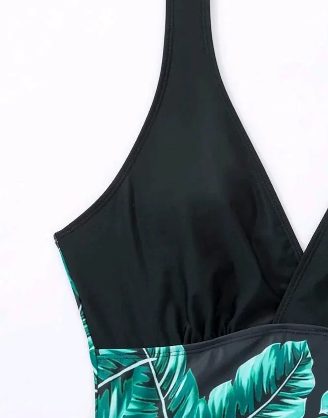 Vestido de baño de una pieza para dama estampado tropical