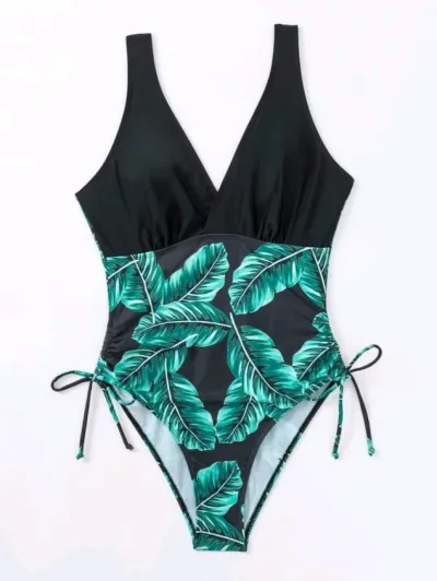 Vestido de baño de una pieza para dama estampado tropical