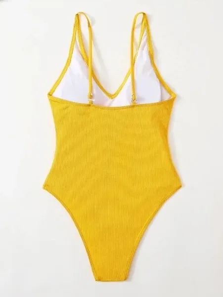 Vestido de baño para dama color amarillo