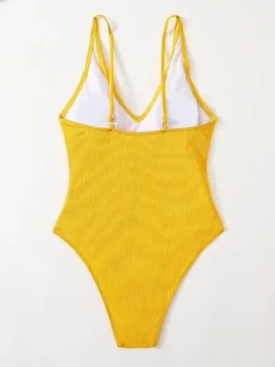 Vestido de baño para dama color amarillo