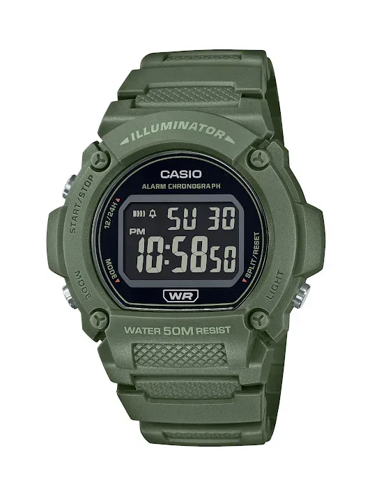 Reloj Casio para caballero W-219HC-3BVDF COLOR VERDE MUSGO