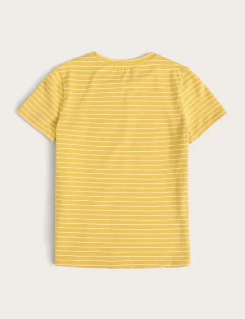 Blusa para dama con diseño a rayas color amarillo