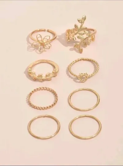 Set de anillos para dama color dorado