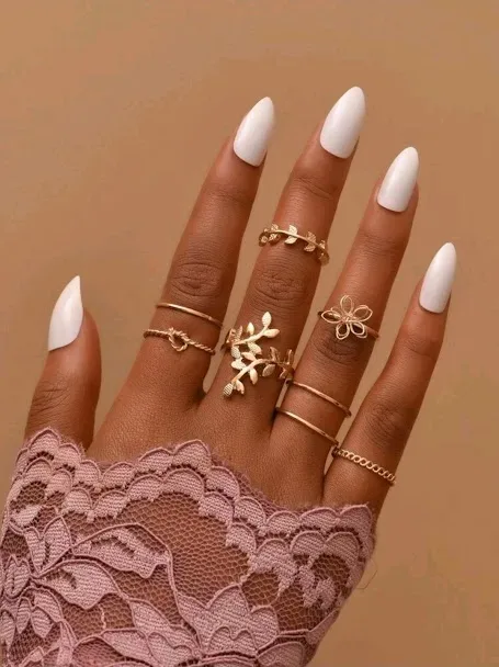Set de anillos para dama color dorado