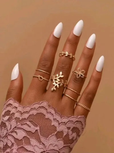 Set de anillos para dama color dorado