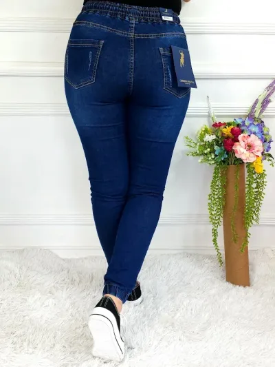 Jogger Cambrige Polo para dama de mezclilla color azul