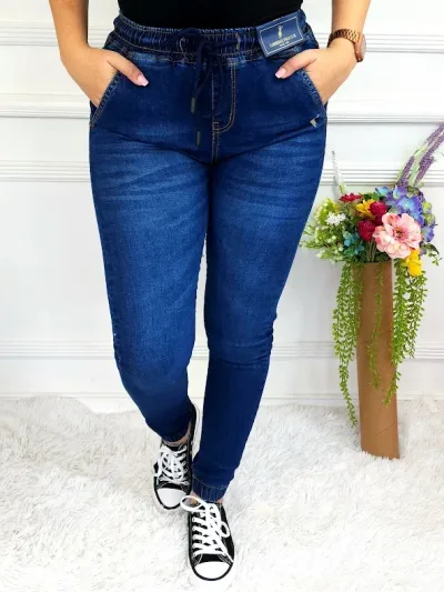Jogger Cambrige Polo para dama de mezclilla color azul