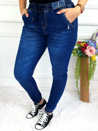 Jogger Cambrige Polo para dama de mezclilla color azul
