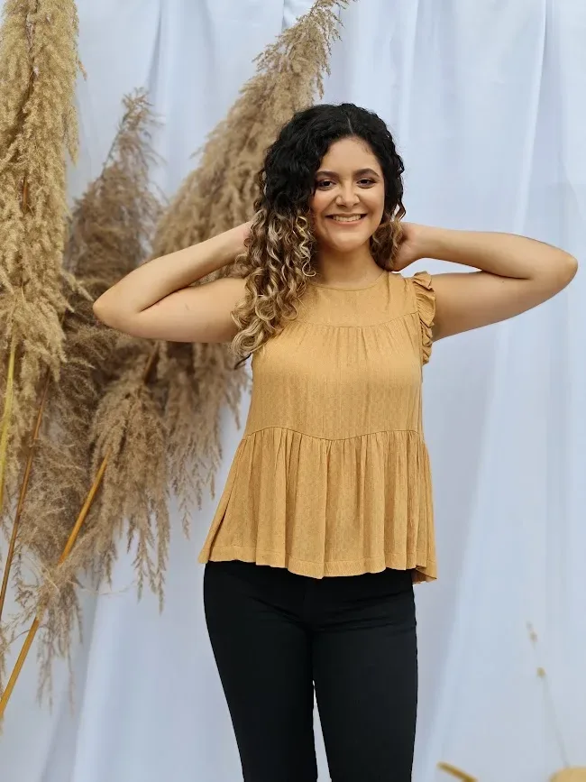 Blusa American Eagle para dama color camel
