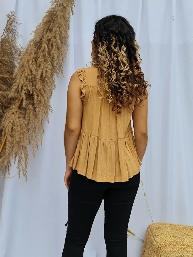 Blusa American Eagle para dama color camel