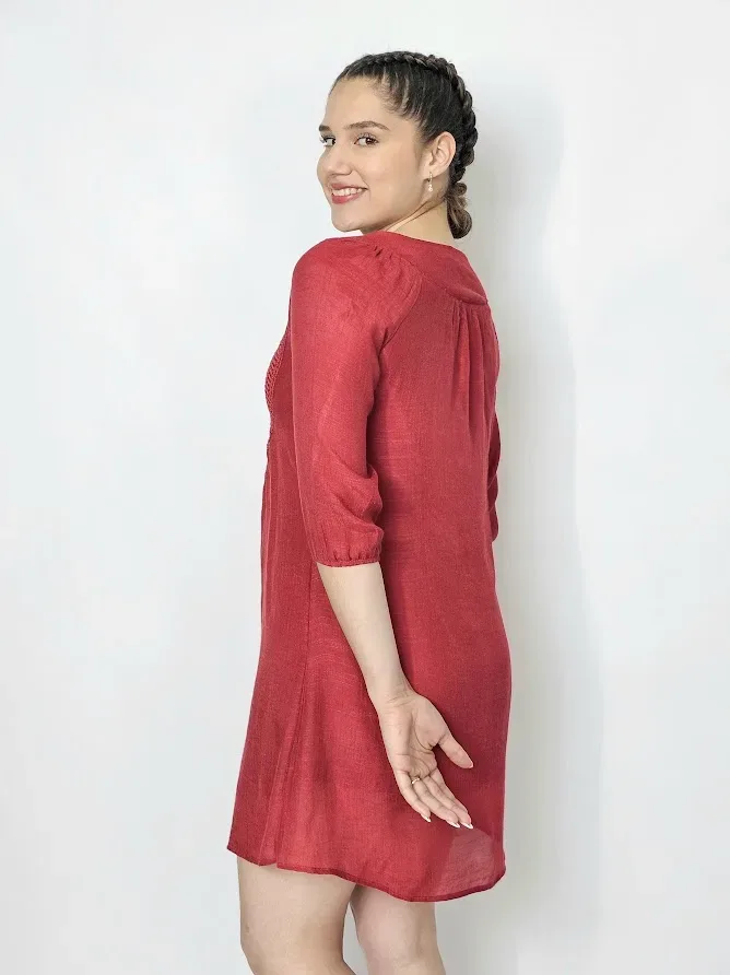 Vestido color vino para dama