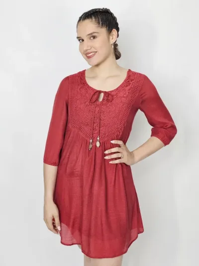 Vestido color vino para dama