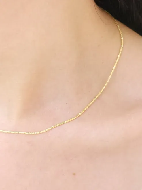 Collar plata 925 para dama color dorado con baño de oro 18K #14