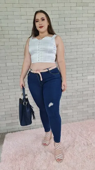 Jeans para dama plus size Almost Perfect AP-2203M color azul