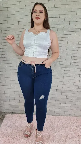 Jeans para dama plus size Almost Perfect AP-2203M color azul