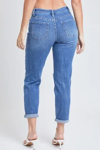 Mom Jeans para dama color azul mezclilla  P51868
