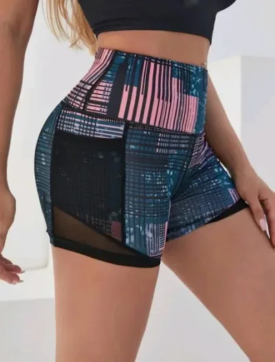 Short deportivo estampado geométrico