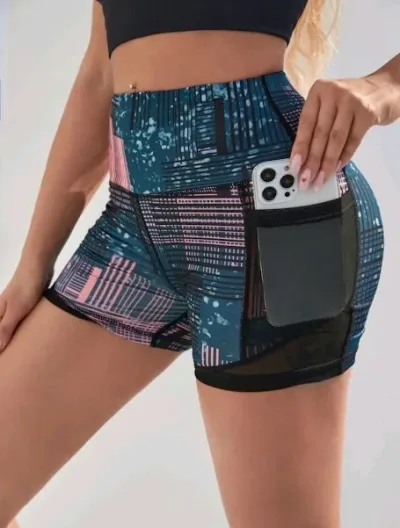 Short deportivo estampado geométrico