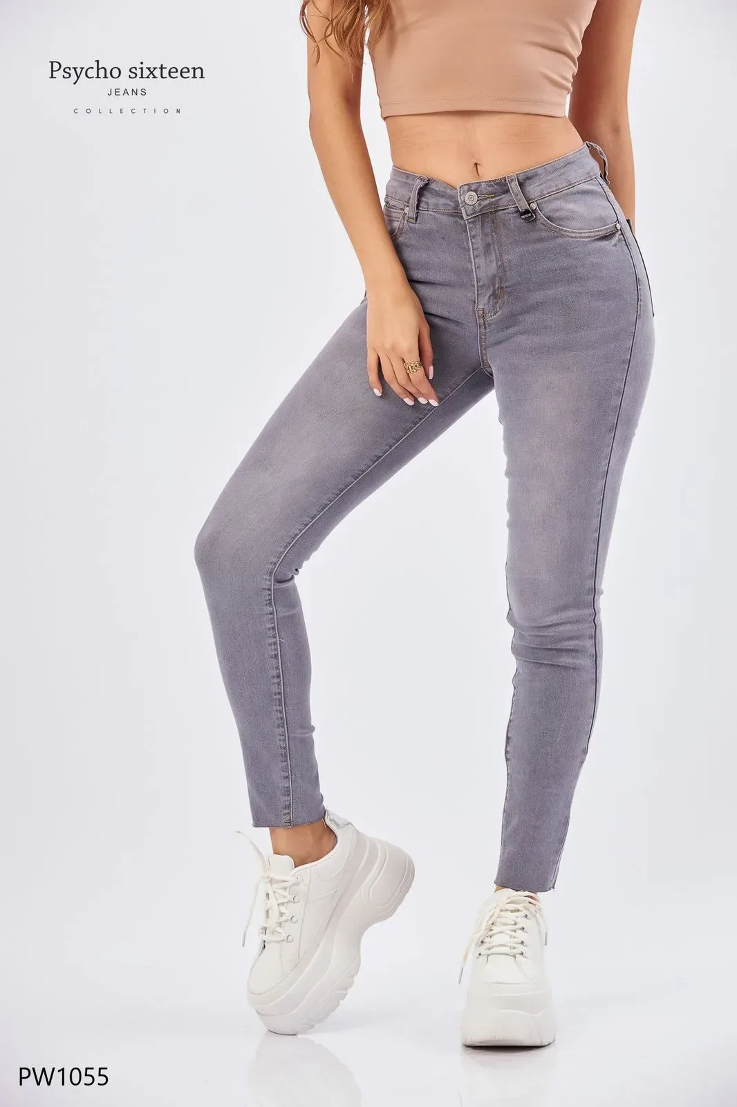 Jeans para dama Psycho Sixteen PW1055 color gris