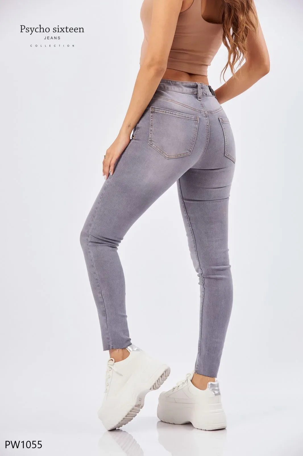 Jeans para dama Psycho Sixteen PW1055 color gris