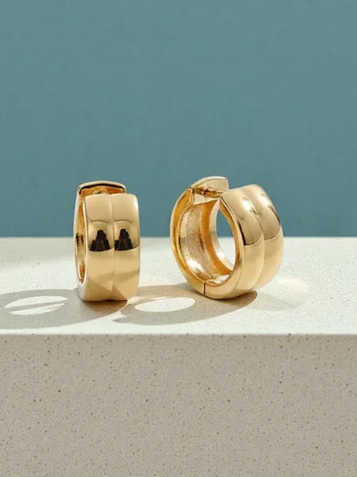 Argollas acero inoxidable textura línea #COLOR DORADO