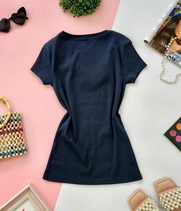 Camiseta Tommy Hilfiger color negro azulado para dama
