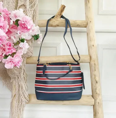Bolso de hombro Tommy Hilfiger a rayas