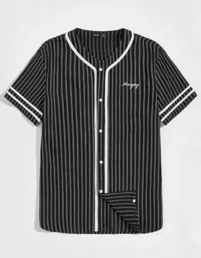 Camisa para caballero con diseño a rayas color negro y blanco