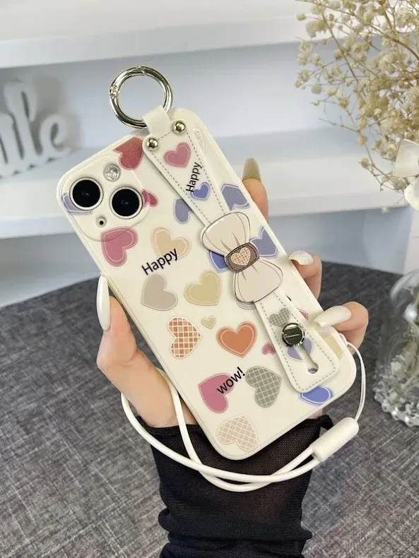 Funda para celular con diseño de corazones