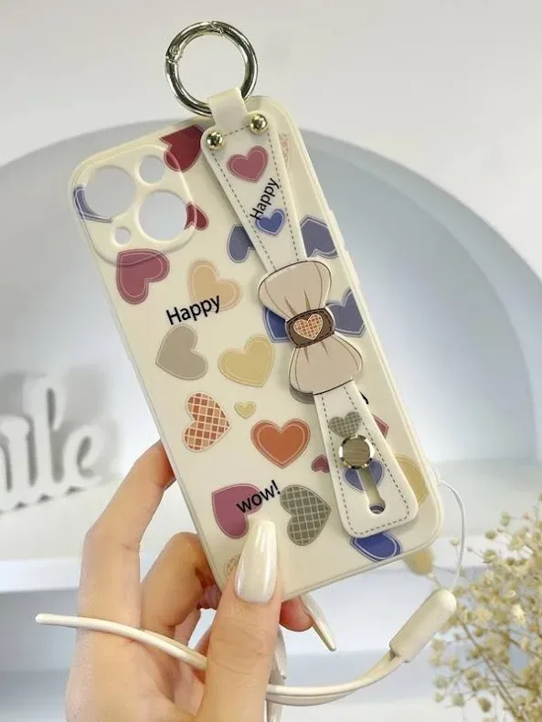 Funda para celular con diseño de corazones