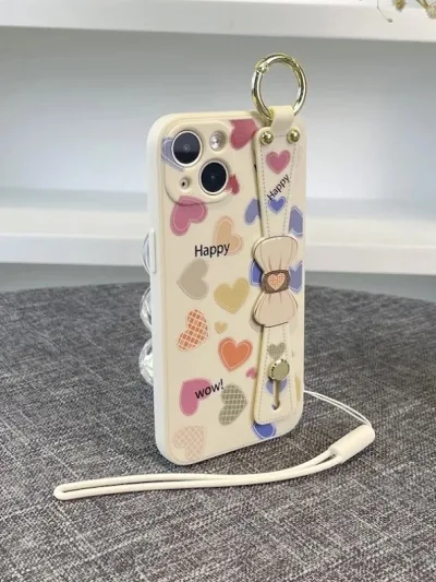 Funda para celular con diseño de corazones