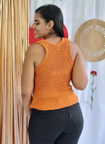 Blusa American Aerie color verde anaranjado