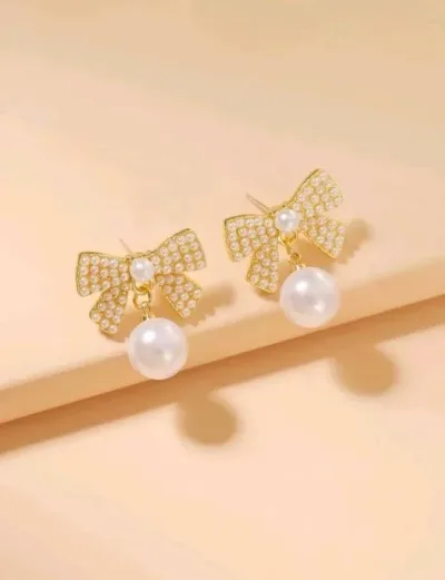 Aretes para dama fanatsía color dorado