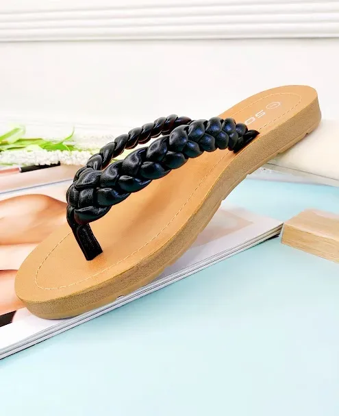 Sandalias para dama color negro y camel