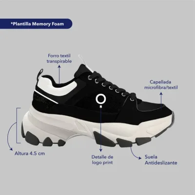 Tenis Promise Cairo Black para dama